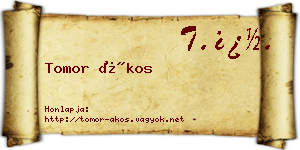 Tomor Ákos névjegykártya